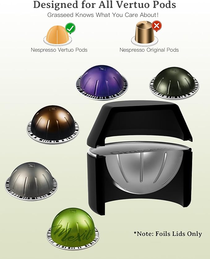 Reusable Vertuo Capsule Kit (50 Lids, Nespresso)