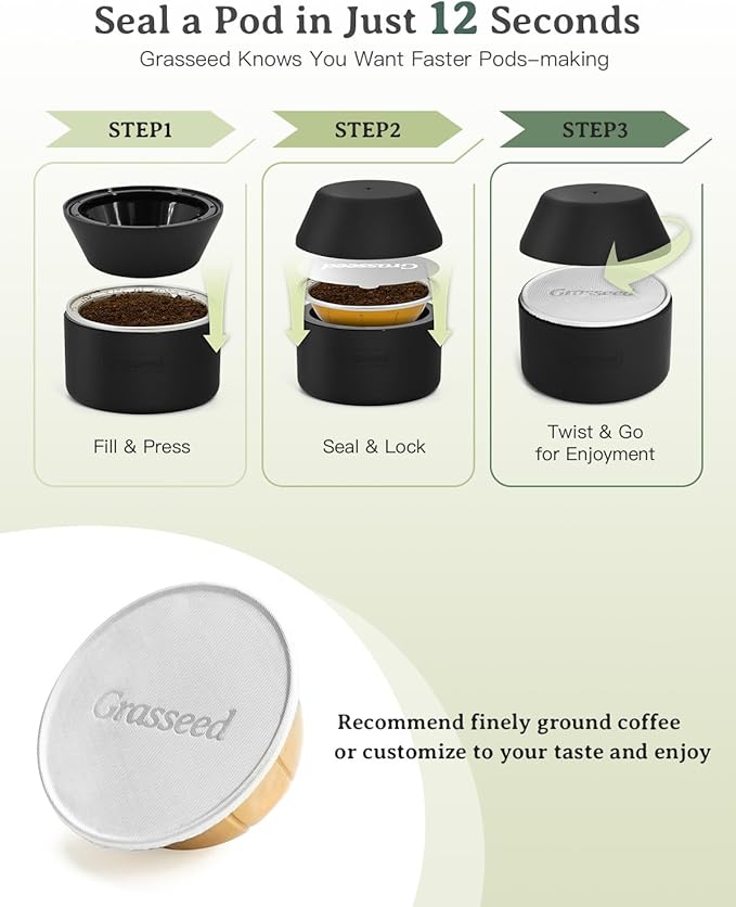 Reusable Vertuo Capsule Kit (50 Lids, Nespresso)