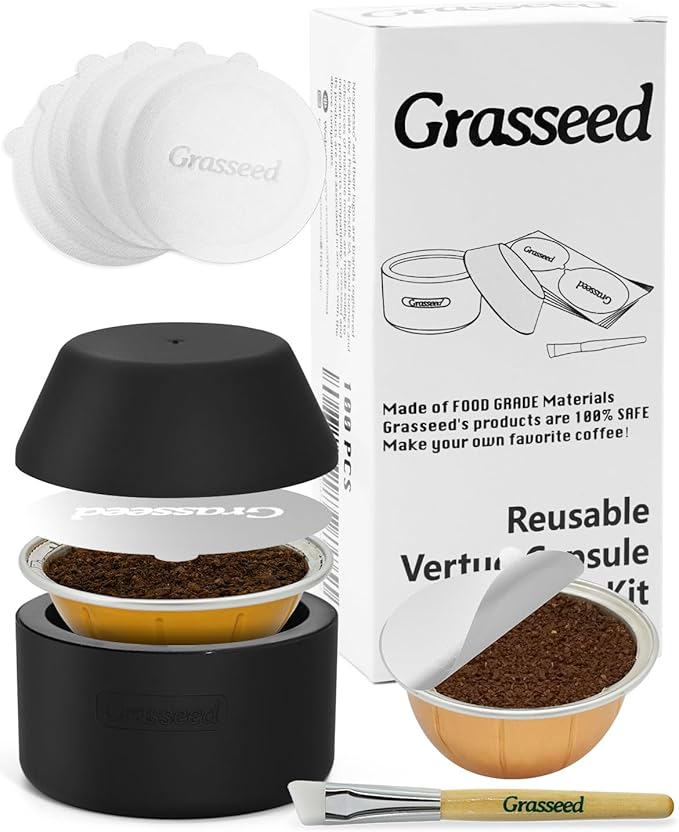 Reusable Vertuo Capsule Kit (50 Lids, Nespresso)