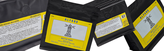 Wide image of the Alfaro coffee bag